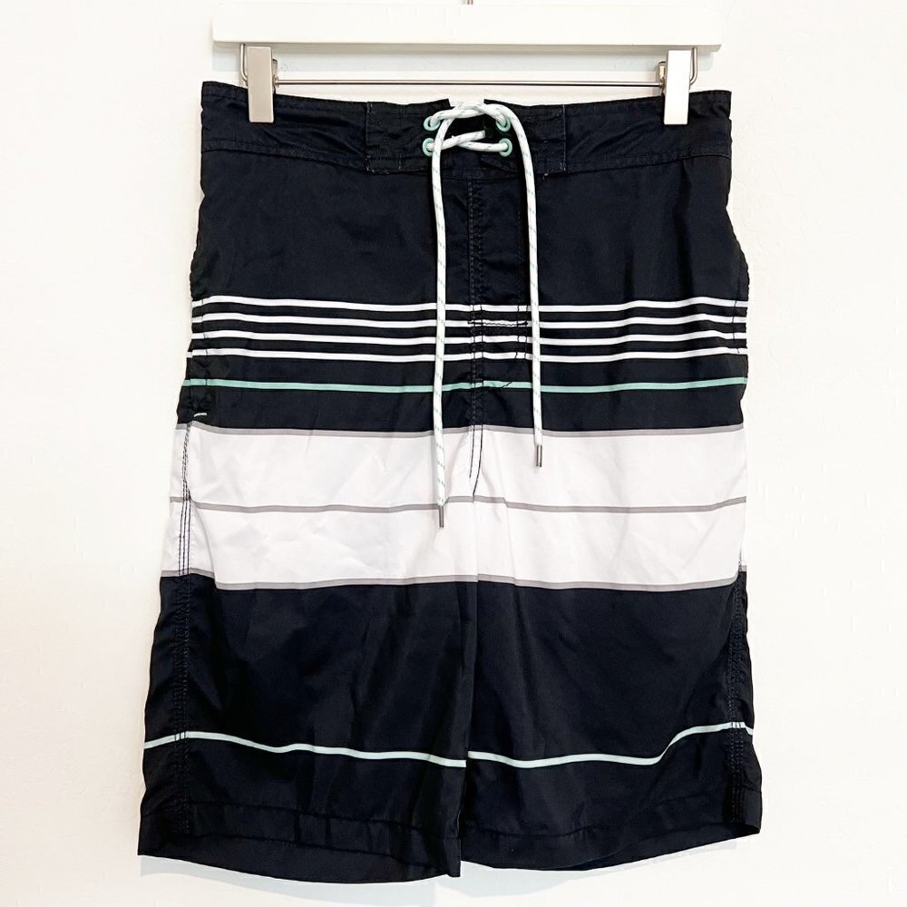 Goodfellow Mens Striped Bathing Suit Black White Size‎ Small
